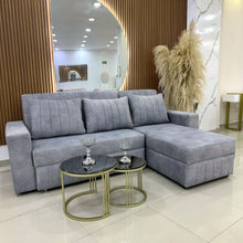 Cargar imagen en el visor de la galería, Sofa Cama en L Praga Gris