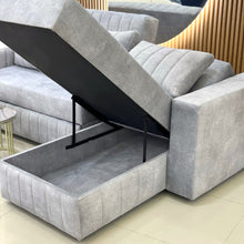 Cargar imagen en el visor de la galería, Sofa Cama en L Praga Gris