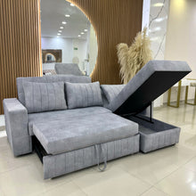 Cargar imagen en el visor de la galería, Sofa Cama en L Praga Gris