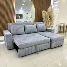 Cargar imagen en el visor de la galería, Sofa Cama en L Praga Gris