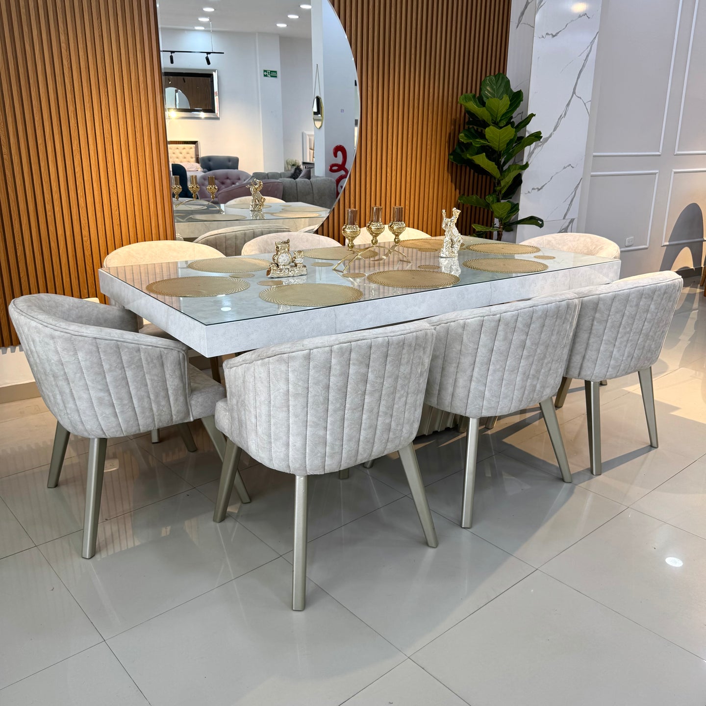 Comedor Génova con sillas Venecia 8 puestos