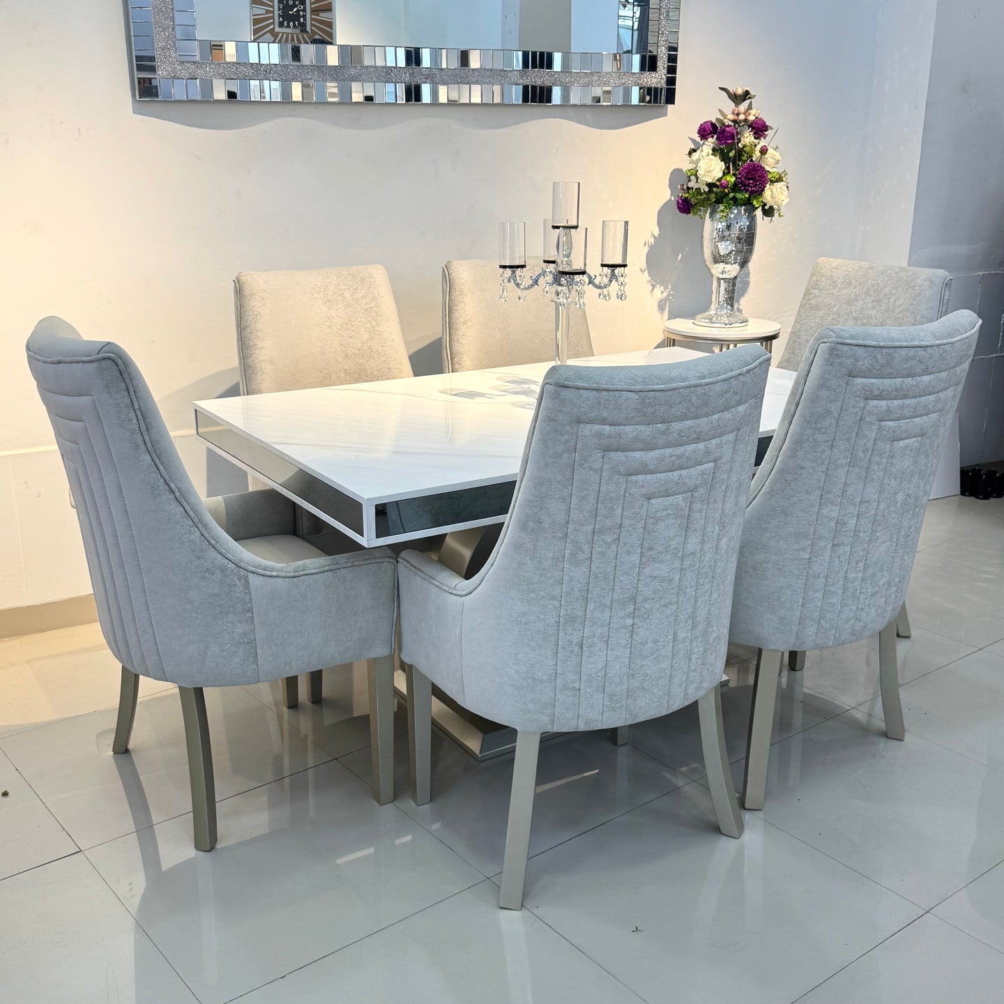 Comedor Olimpico espejo con sillas Melany